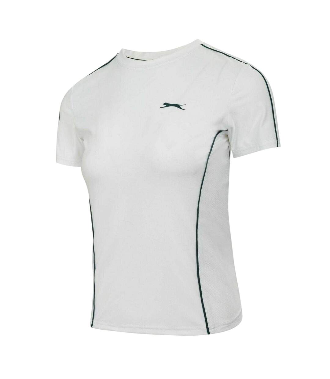 T-shirt Tennis Motif/style Détail Contrasté Femme Blanc Slazenger-3