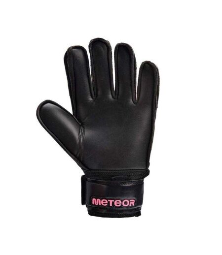 Childrens/kids Catch Goalkeeper Gloves Black Pink Meteor