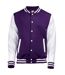 Blouson d´université adulte violet / blanc Awdis Awdis