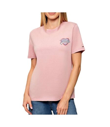 T-Shirt rose femme tommy hilfiger dw0dw21524
