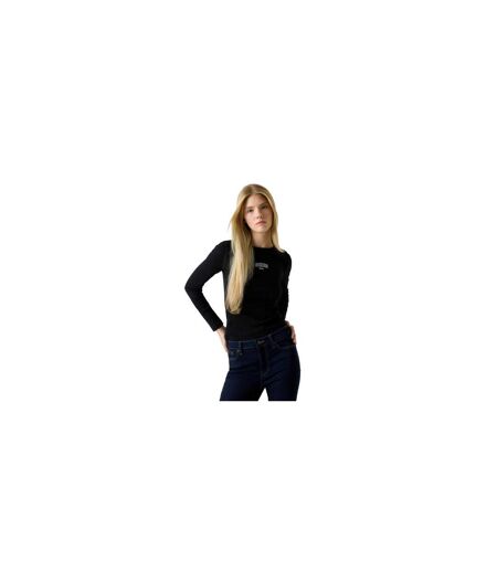 Womens/ladies Logo Long-sleeved T-shirt Shoreline Guess