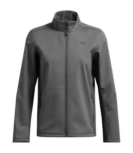 Womens/ladies Small Logo Lightweight Training Puffer Jacket Grey Under Armour