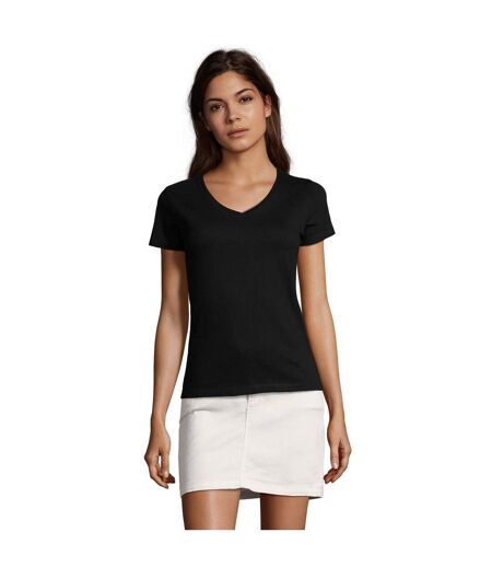 SOLS Womens/Ladies Imperial V Neck T-Shirt (Deep Black) - UTPC5447