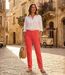 MAYFLOWER PANTF3002A - Pantalon ultra-stretch corail : confort absolu et style vitaminé-5