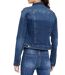 Veste en jean femme manches longues - Blouson court à  poches - Style décontracté couleur stone used-2