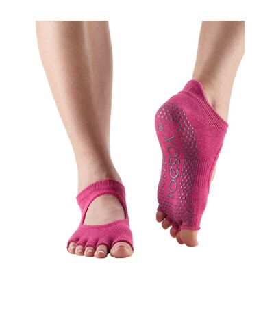 Chaussettes à demi-orteils antidérapantes bellarina femme rose foncé Toesox