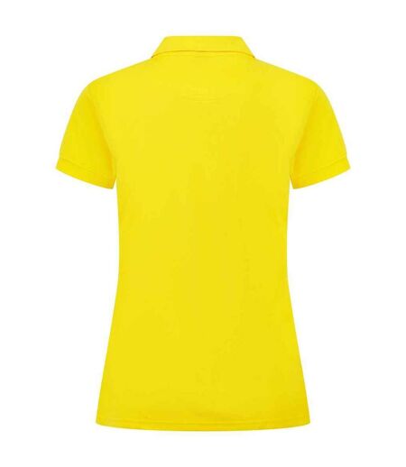 Womens/ladies pique polo shirt yellow Henbury