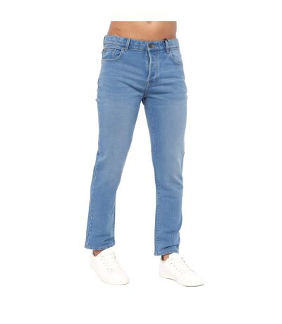 Jean Lampoons Homme Bleu Clair Délavé Crosshatch