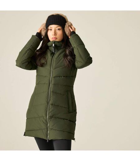 Womens/ladies Slim Padded Jacket Dark Khaki Regatta