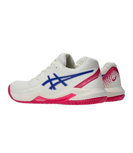 Chaussures De Tennis Dedicate Clay Femme Blanc Rouge Cramoisi Cobalt Foncé Asics