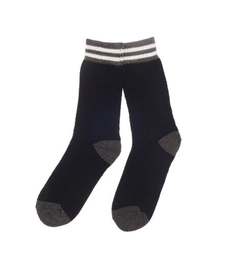 Pack of 3  Mens recycled cotton work socks  black/grey Ribbon