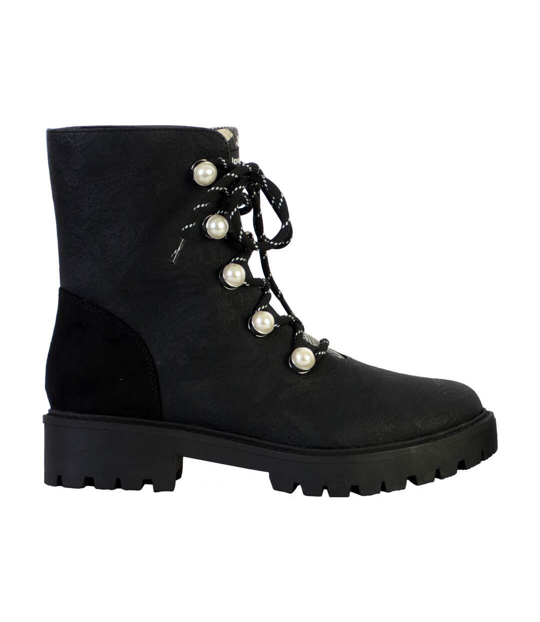 Bottines Cuir Montante Desigual Biker Pearl-2