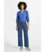 Chemisier long coton brodé manches 3/4-3