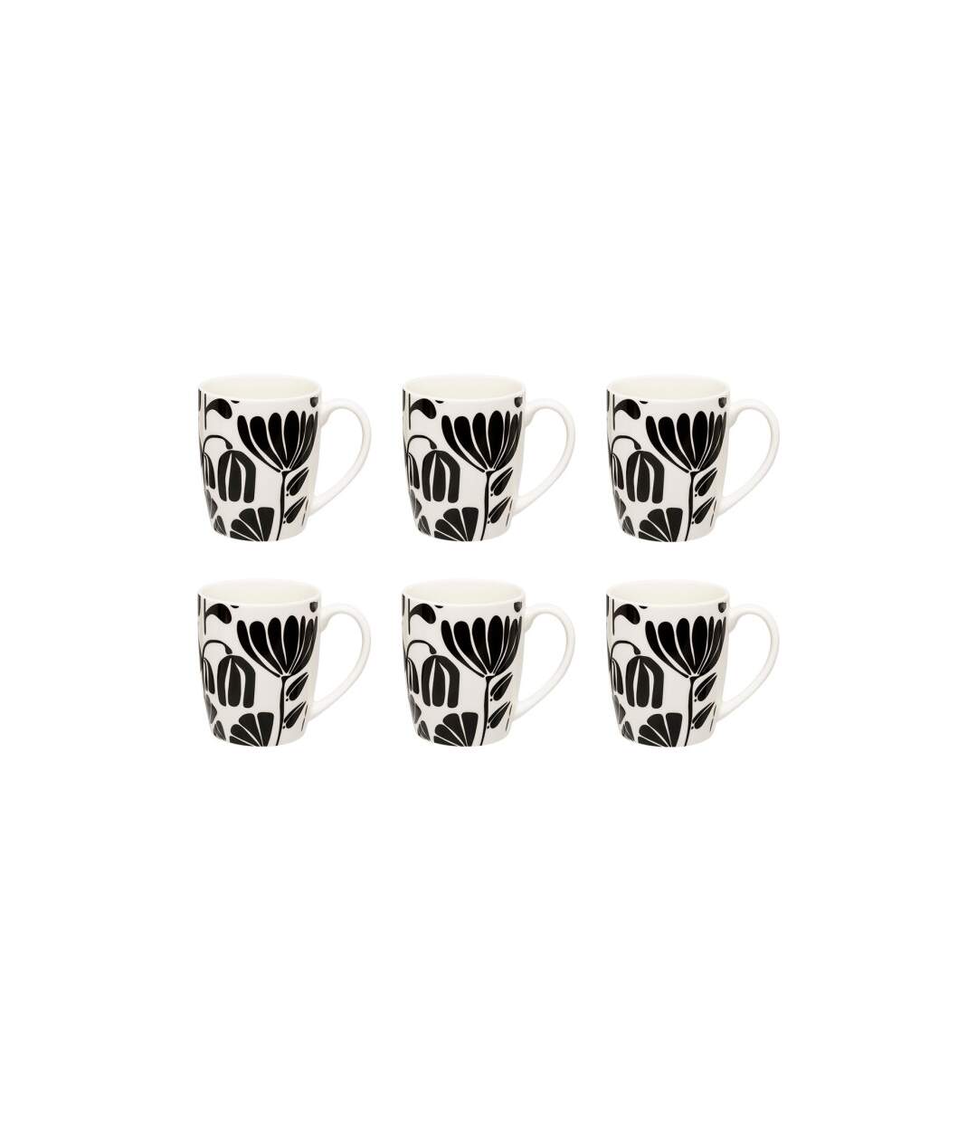 Lot de 6 Mugs Twisted Lime 37cl Noir & Blanc-1