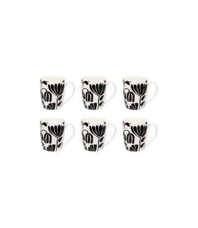 Lot de 6 Mugs Twisted Lime 37cl Noir & Blanc