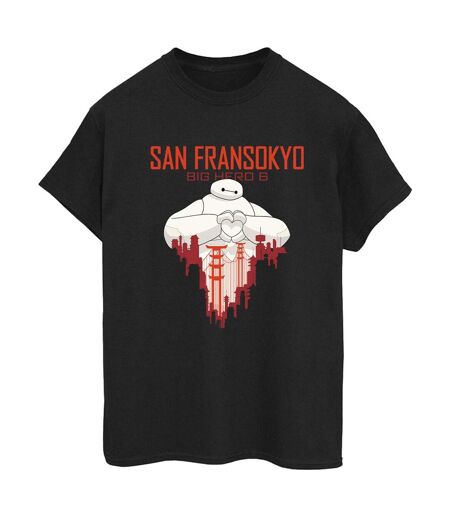 Disney - T-shirt BIG HERO BAYMAX SAN FRANSOKYO HEART - Femme (Noir) - UTBI15604