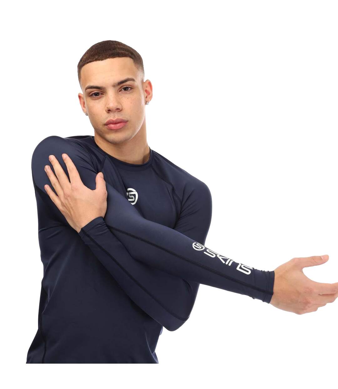 Mens Series-1 Long-sleeved Base Layer Top Navy Skins-3