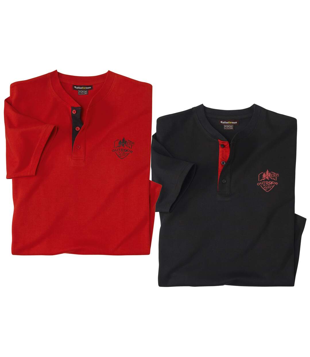 Lot de 2 Tee-Shirts Col Boutonné Escape :-1