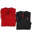 Lot de 2 Tee-Shirts Col Boutonné Escape :-1