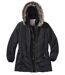 Women's Padded Jacket with Faux-fur Hood