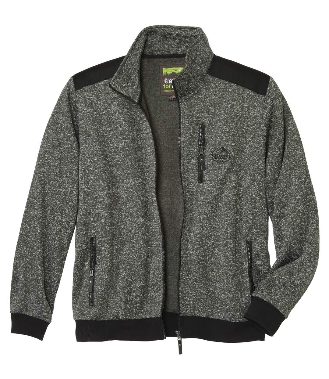 Le Gilet Molleton Zippé Chiné-1