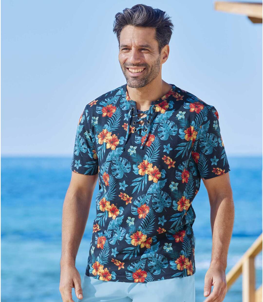 Tričko so šnurovaním Polynézia Atlas For Men