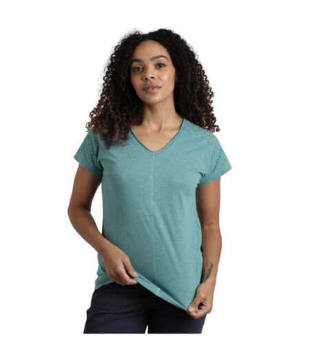 Womens/ladies Pernille Cut Out T-shirt Mineral Blue Weird Fish