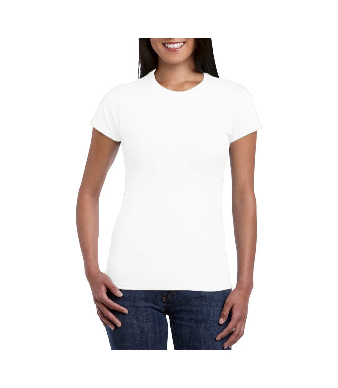 T-shirt à manches courtes femmes blanc Gildan