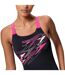 Womens/ladies Medalist Logo One Piece Swimsuit Anthracite Pink Speedo-4
