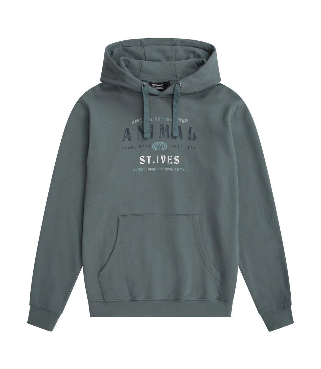 Mens River St Ives Hoodie Green Animal-1