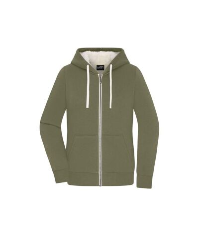 Veste Doubleface Femme Olive Blanc Cassé James And Nicholson