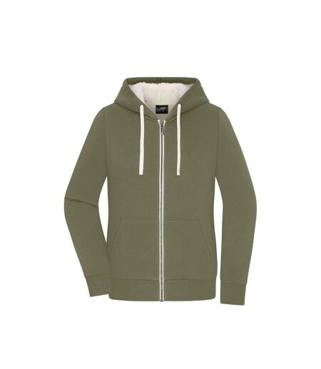 Veste Doubleface Femme Olive Blanc Cassé James And Nicholson