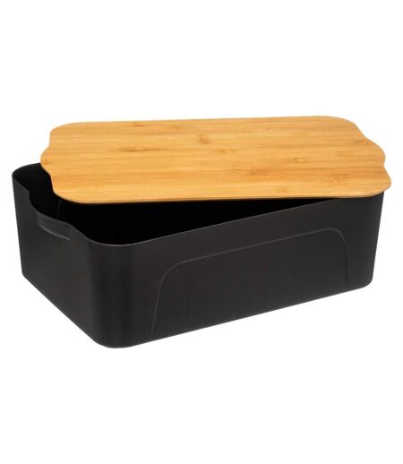 Boîte de Rangement Marco 13L Noir & Naturel