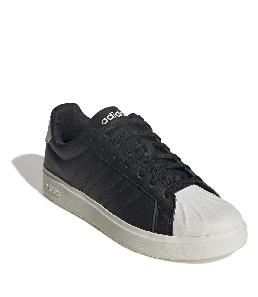 Mens Streettalk Low Lace Up Trainers Core Black White Adidas-3