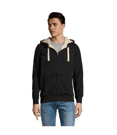 SOLS Sherpa Unisex Zip-Up Hooded Sweatshirt / Hoodie (Black) - UTPC512