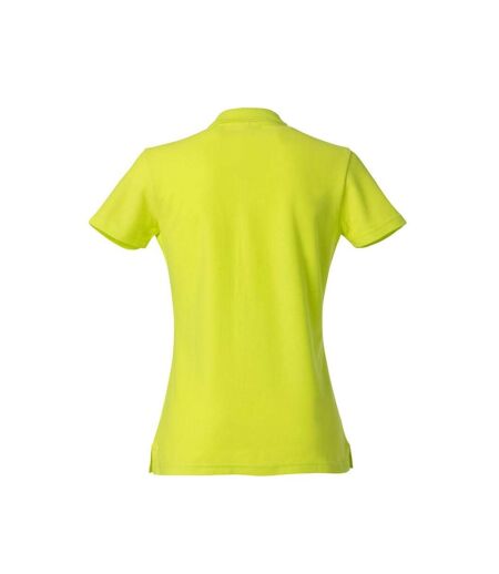 Womens/ladies Plain Polo Shirt Visibility Green Clique