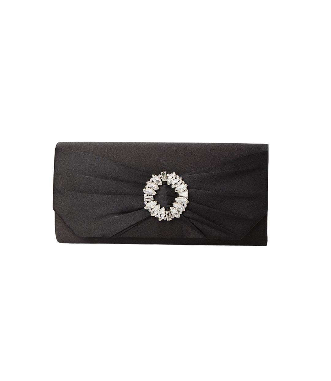 Tyla diamante satin clutch bag one size black Dorothy Perkins-1