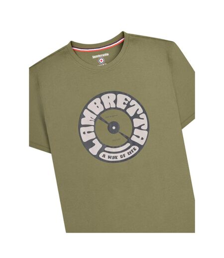 T-shirt Style Disque Vinyle Homme Kaki Lambretta