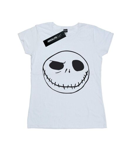 Disney T-shirt en coton Womens/Ladies Nightmare Before Christmas Jack's Big Face (Blanc) - UTBI35527