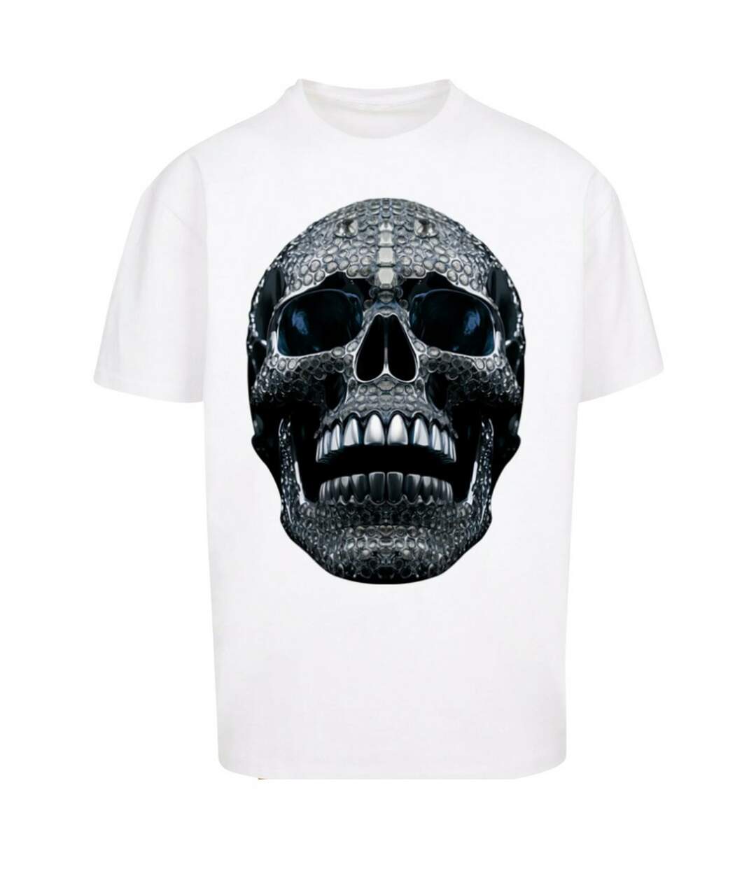 Mens Diamond Skull Oversized T-shirt White Forgotten Faces-2