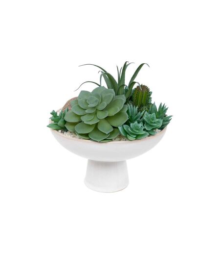 Composition de Plantes Artificielles Soleya 20cm Blanc