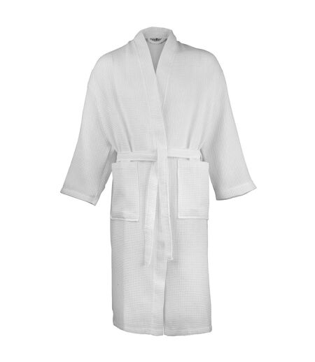 Towel City Waffle 220 GSM Bath Robe / Towel (White) - UTRW1595