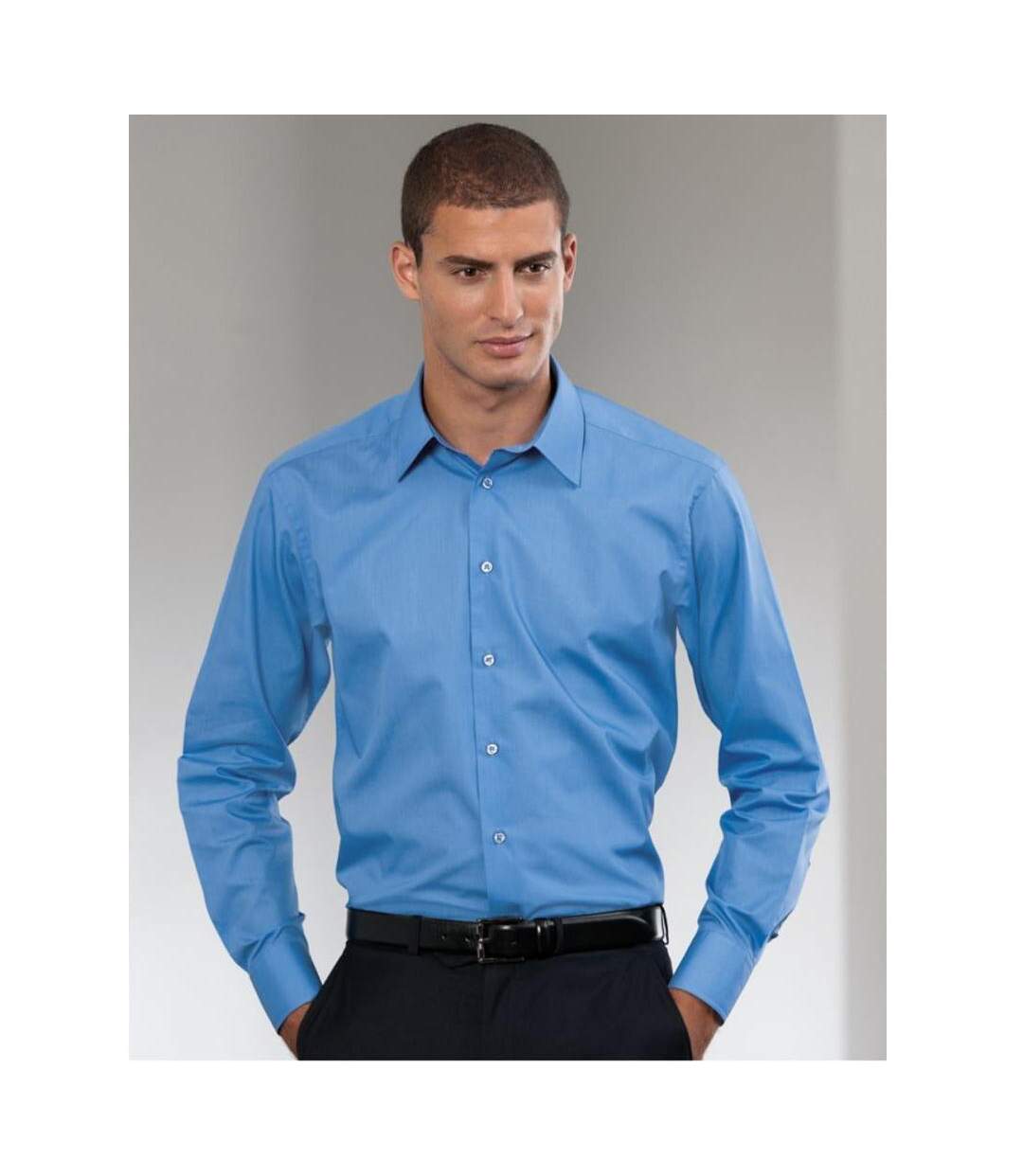 Chemise À Manches Longues  Collection Pour Homme Bleu Clair Russell-3