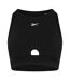 Womens/ladies Crew Neck Skinny Athletic Top Black Reebok-2