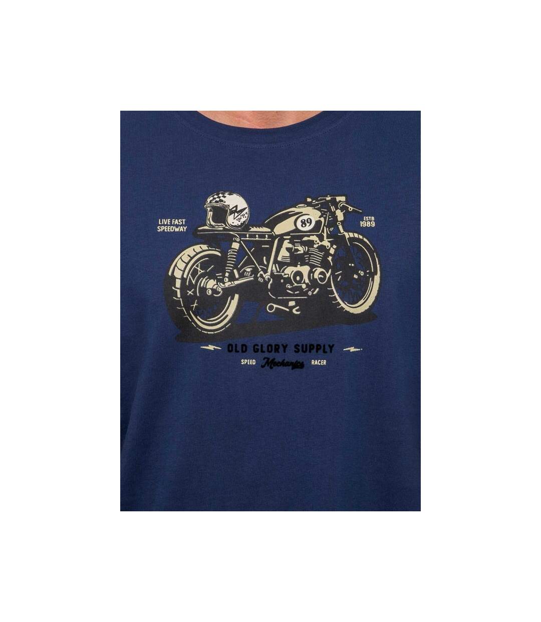 T shirt manches courtes coton motif moto JATOULO-3