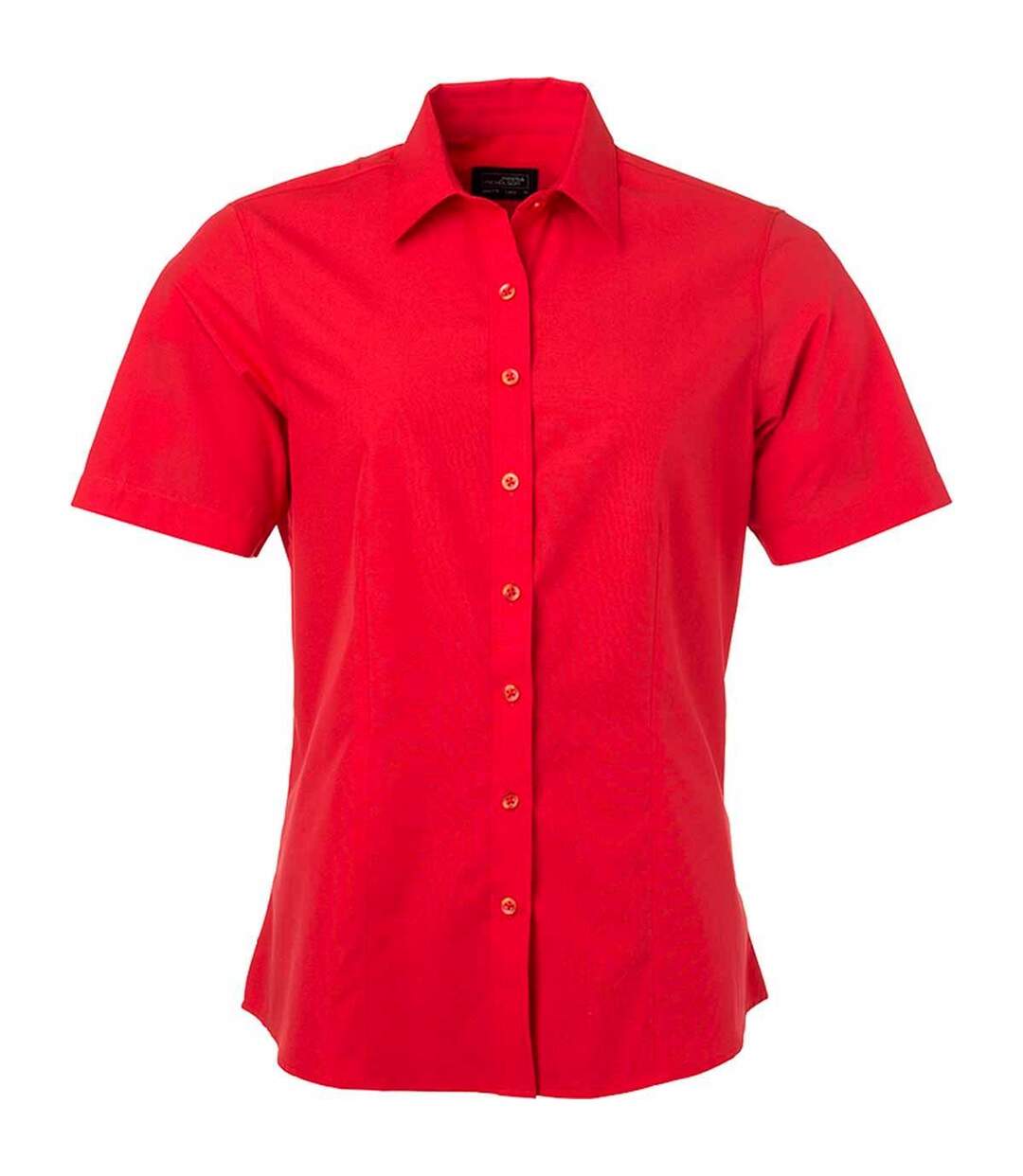 chemise popeline manches courtes - JN679 - femme - rouge tomate-1