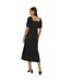 Dorothy Perkins Womens/Ladies Tiered Square Neck Midi Dress (Black) - UTDP3731