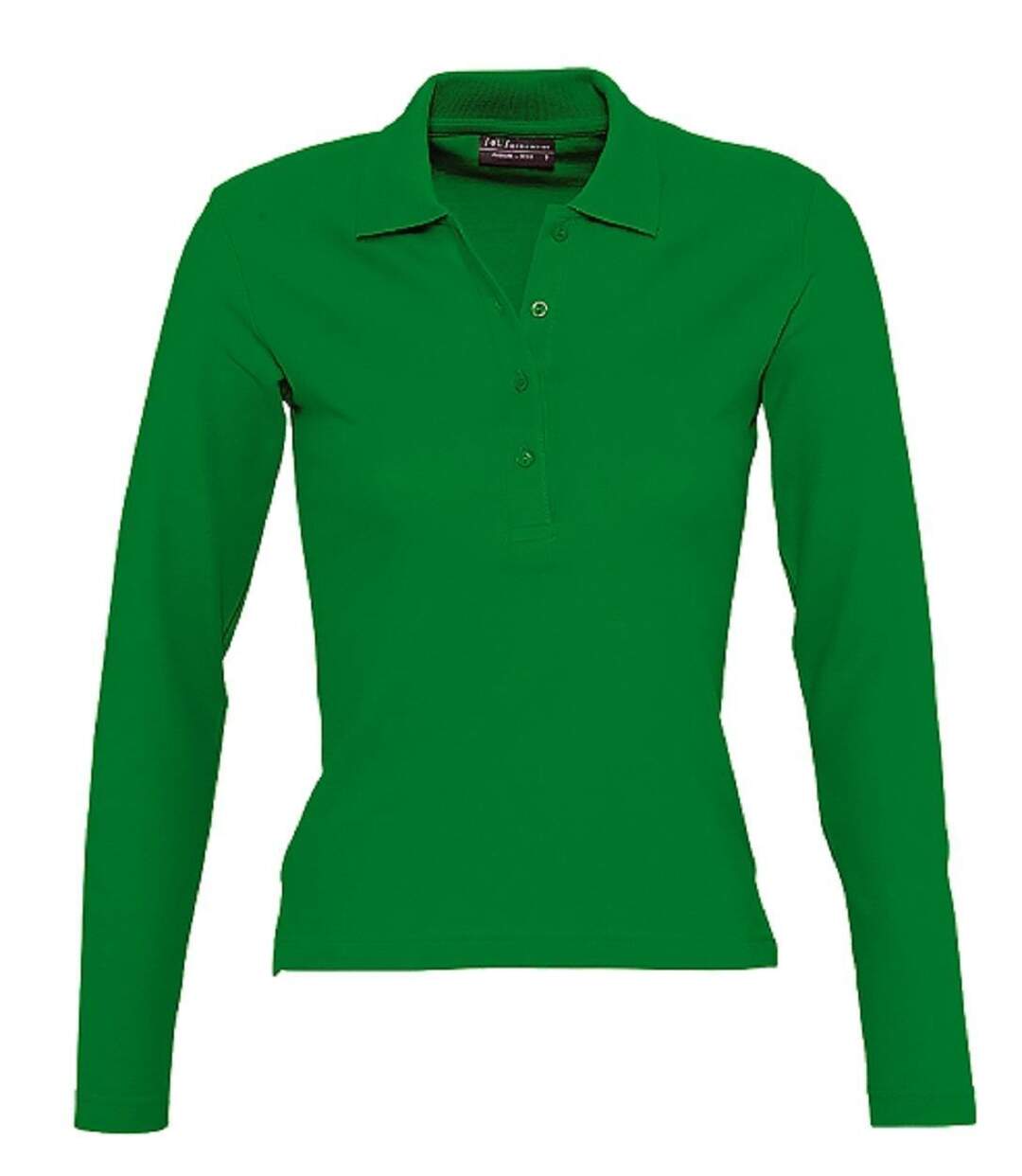 Polo manches longues - Femme - 11317 - vert prairie