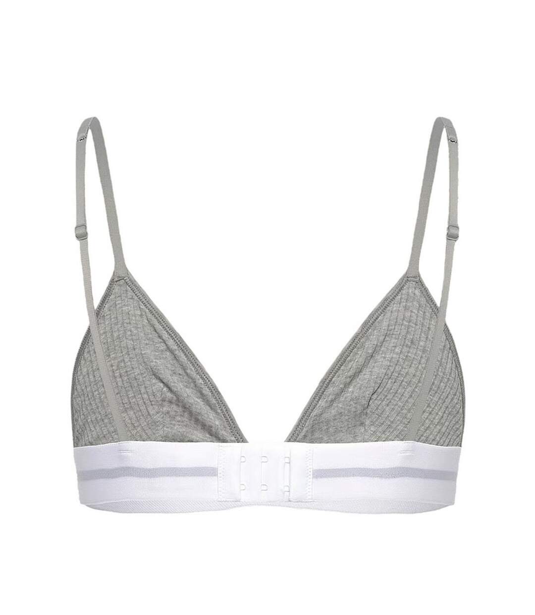 Brassière Motif/style Côtelé Femme Gris Chiné Calvin Klein-3