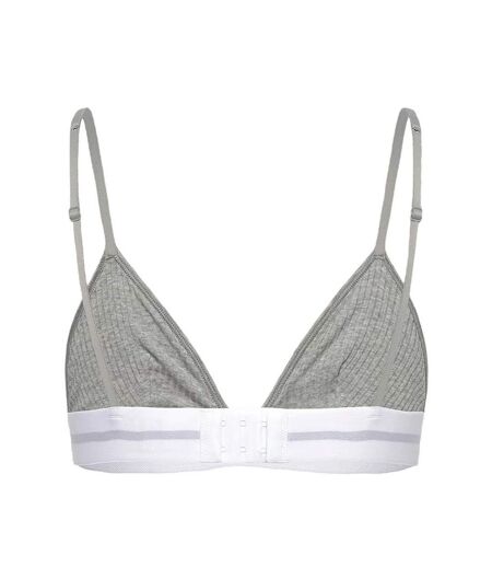 Brassière Motif/style Côtelé Femme Gris Chiné Calvin Klein